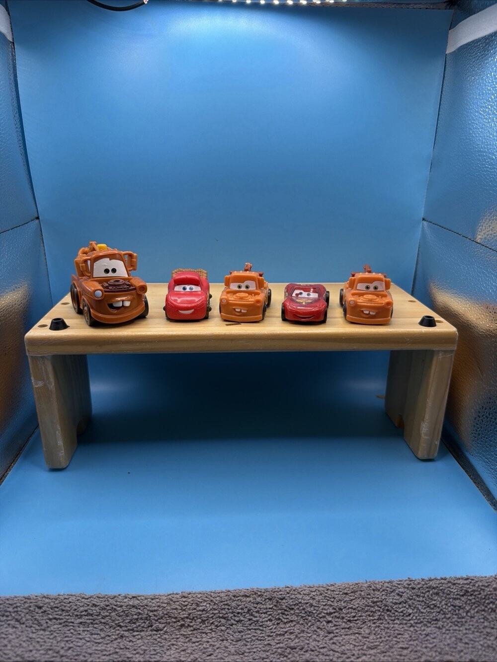 Disney Pixar 3 Mater And Two Lighting McQueen Toy Cars